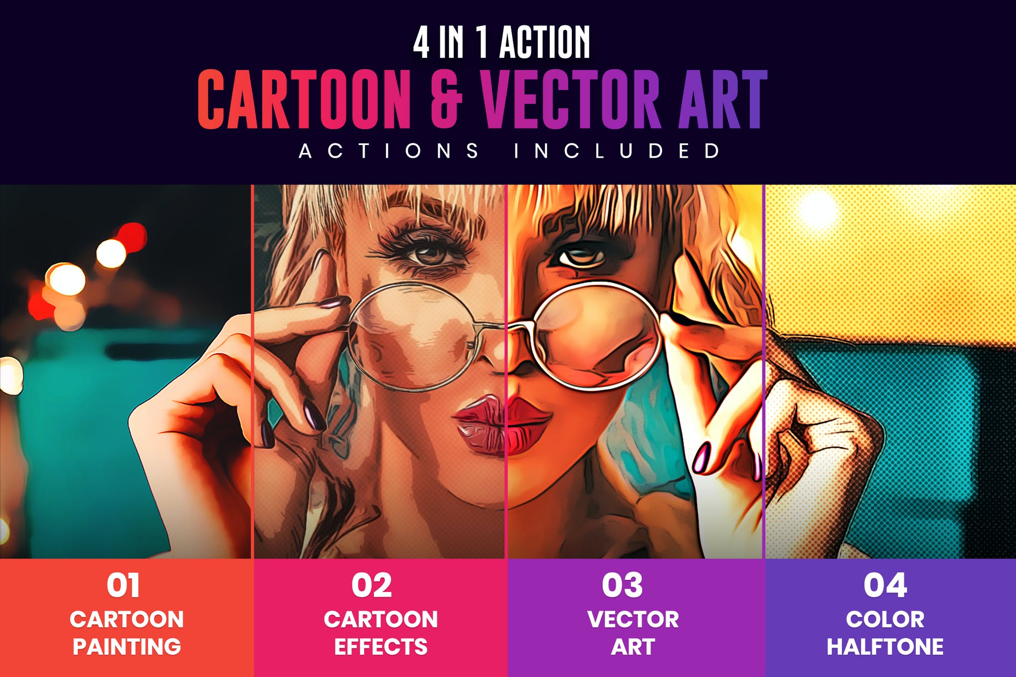 photoshop cartoon action