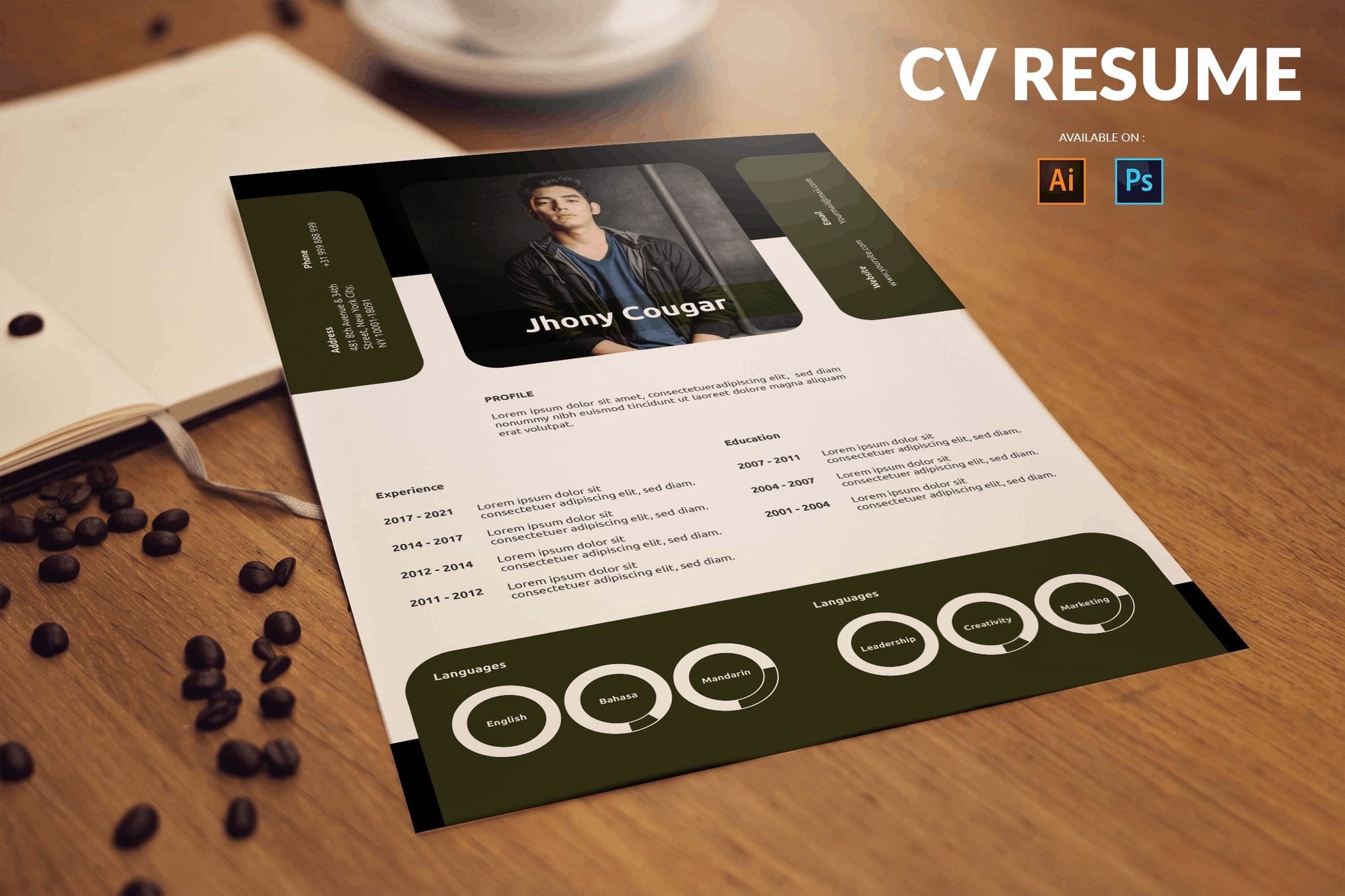 photoshop resume template