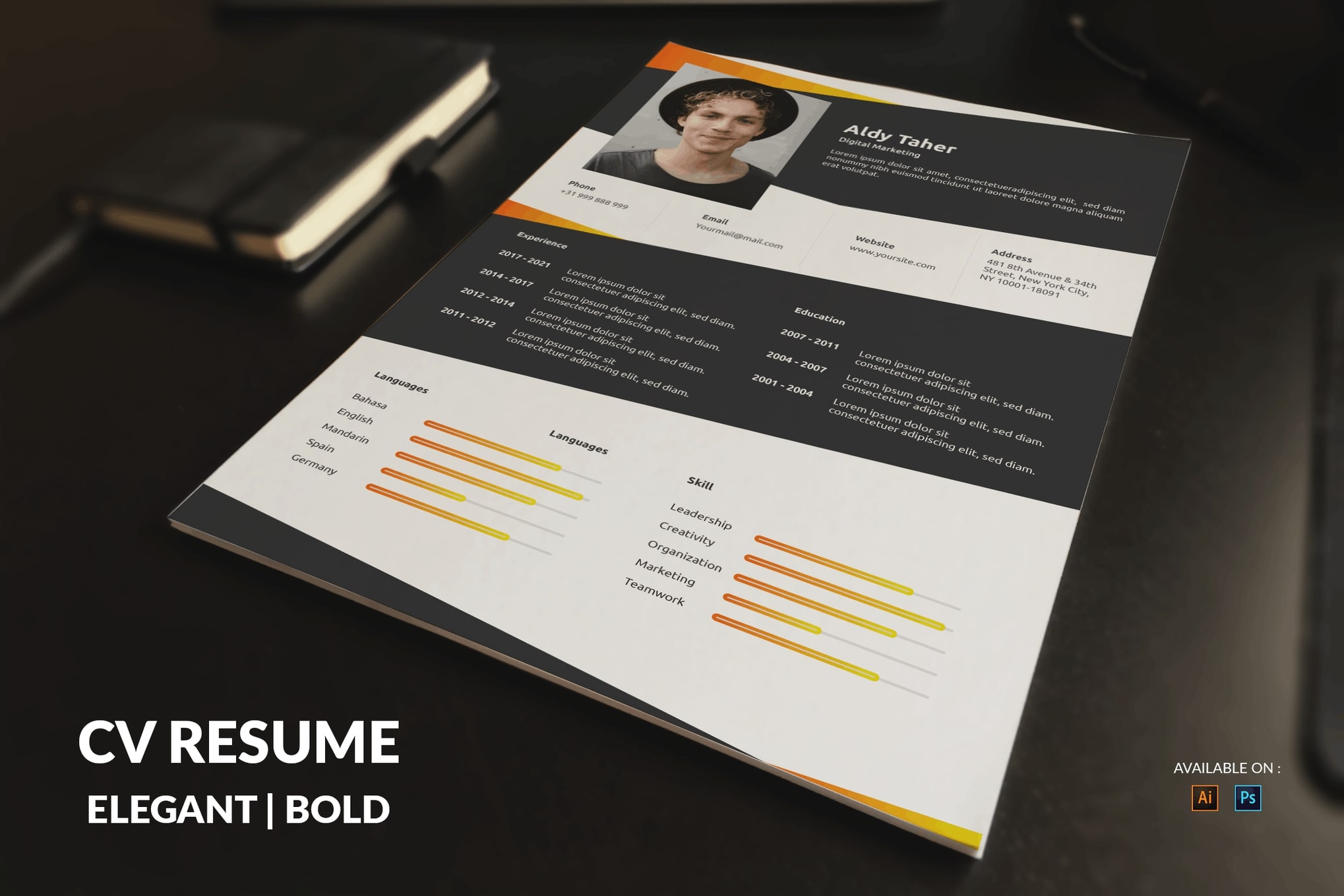 photoshop resume template