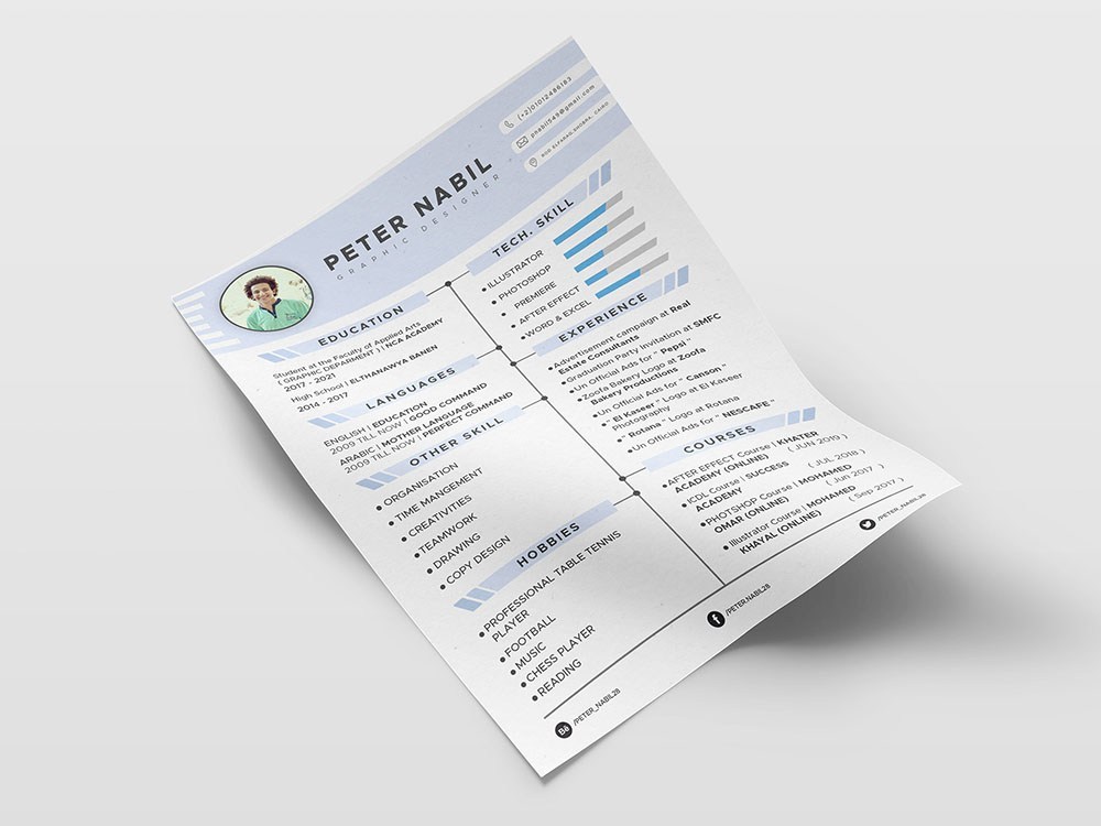 photoshop resume template