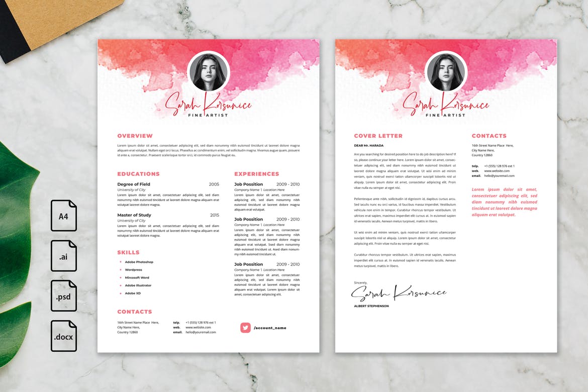 professional resume template psd free download