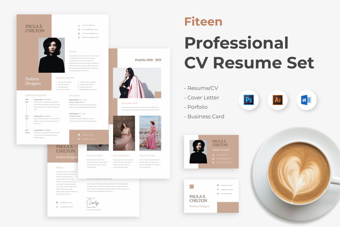 professional resume template psd free download