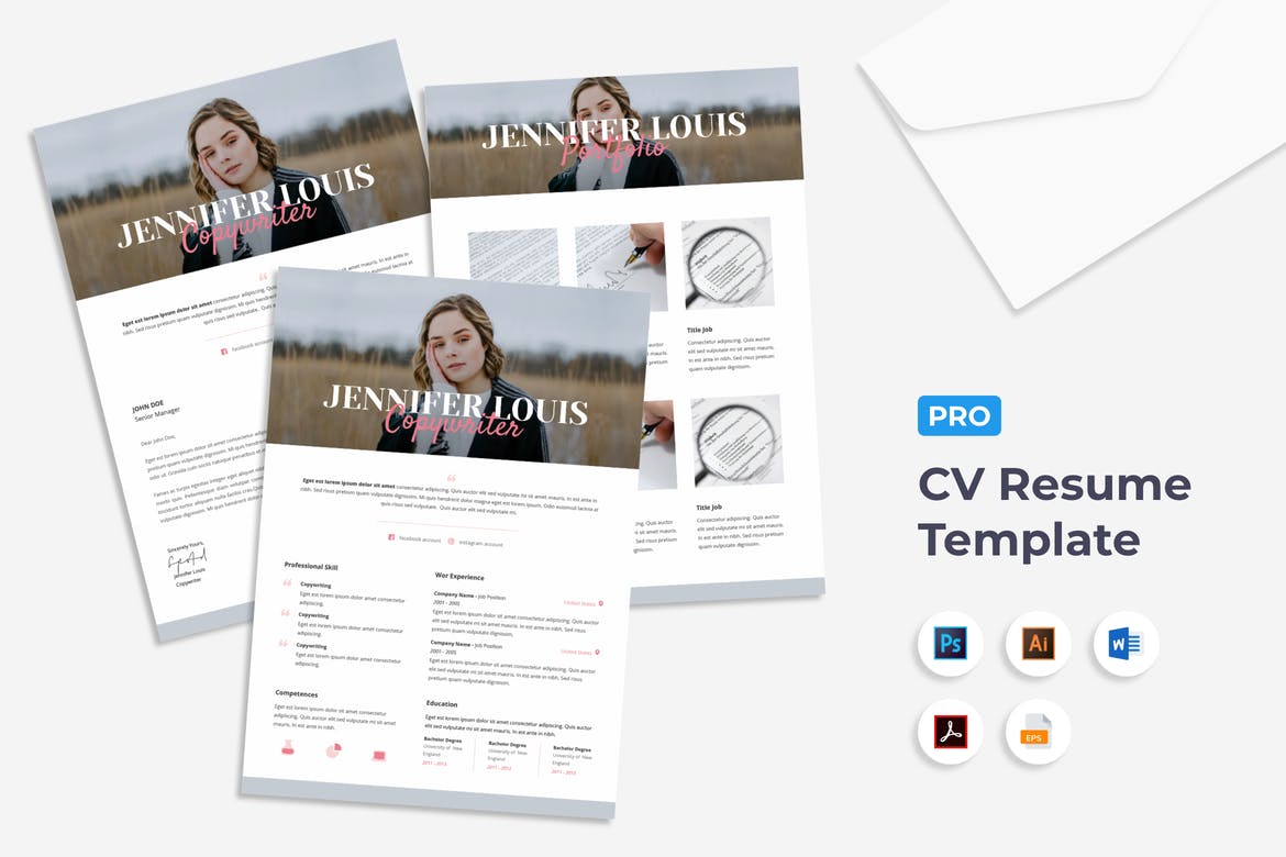 resume template adobe photoshop