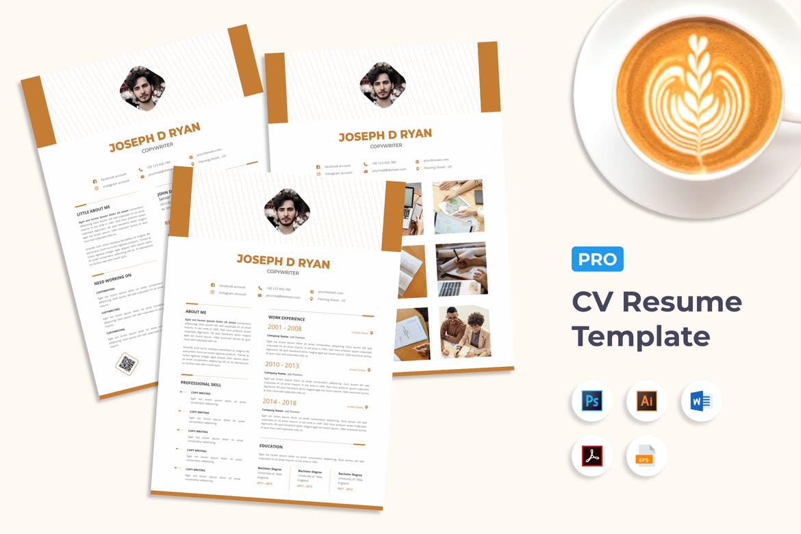 professional resume template psd free download