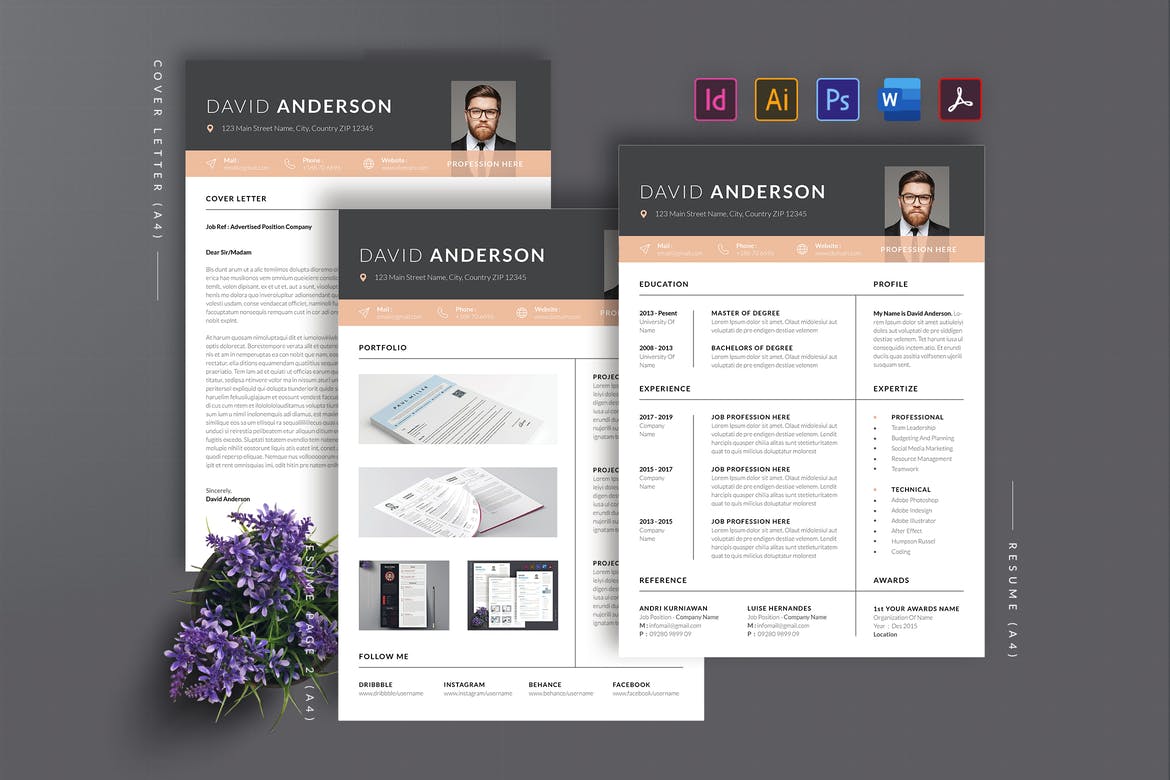 professional resume template psd free download