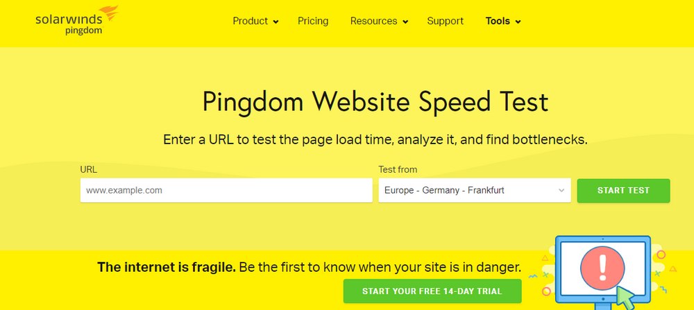 pingdom speed test