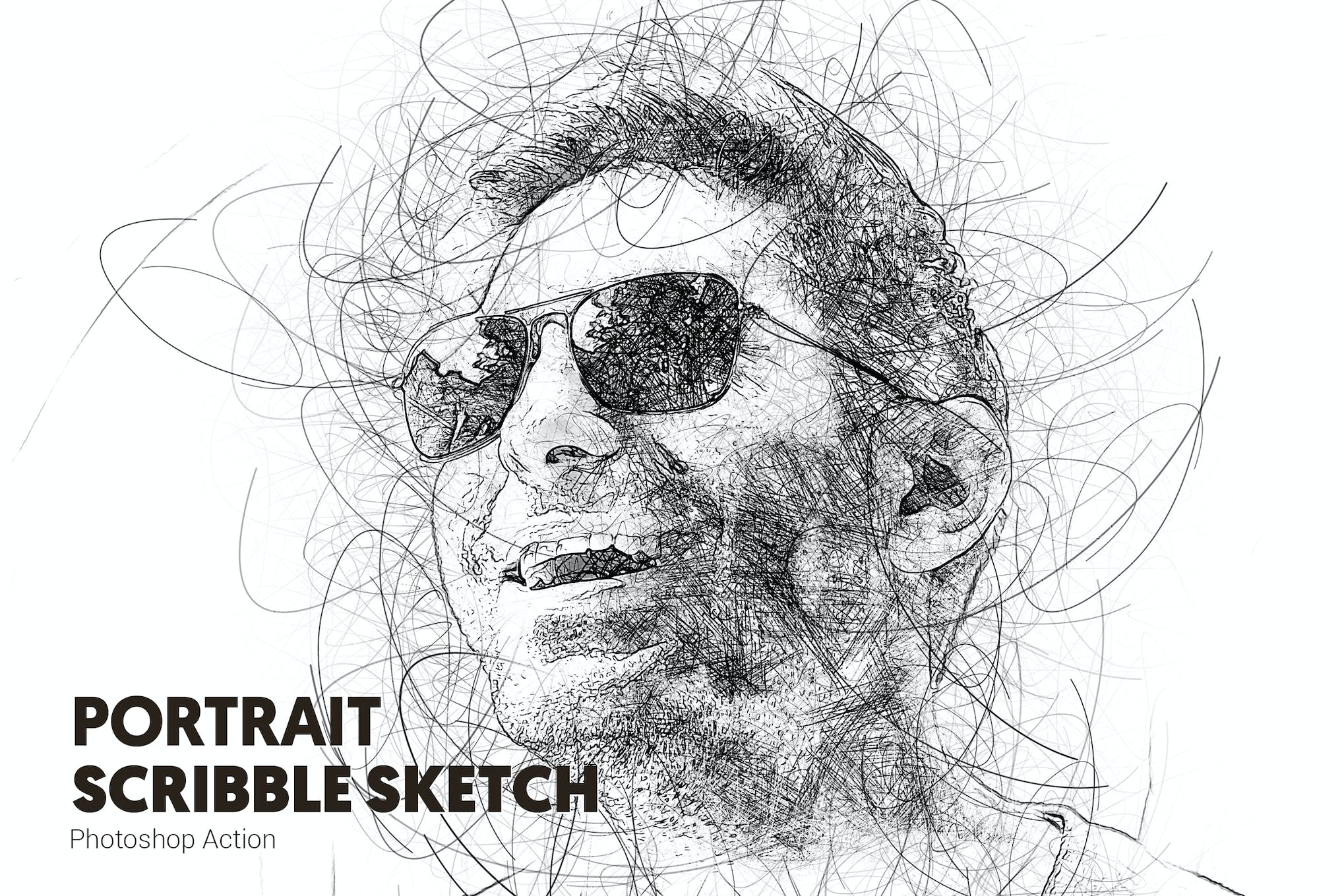 Portrait Scribble Sketch Art Photoshop Action