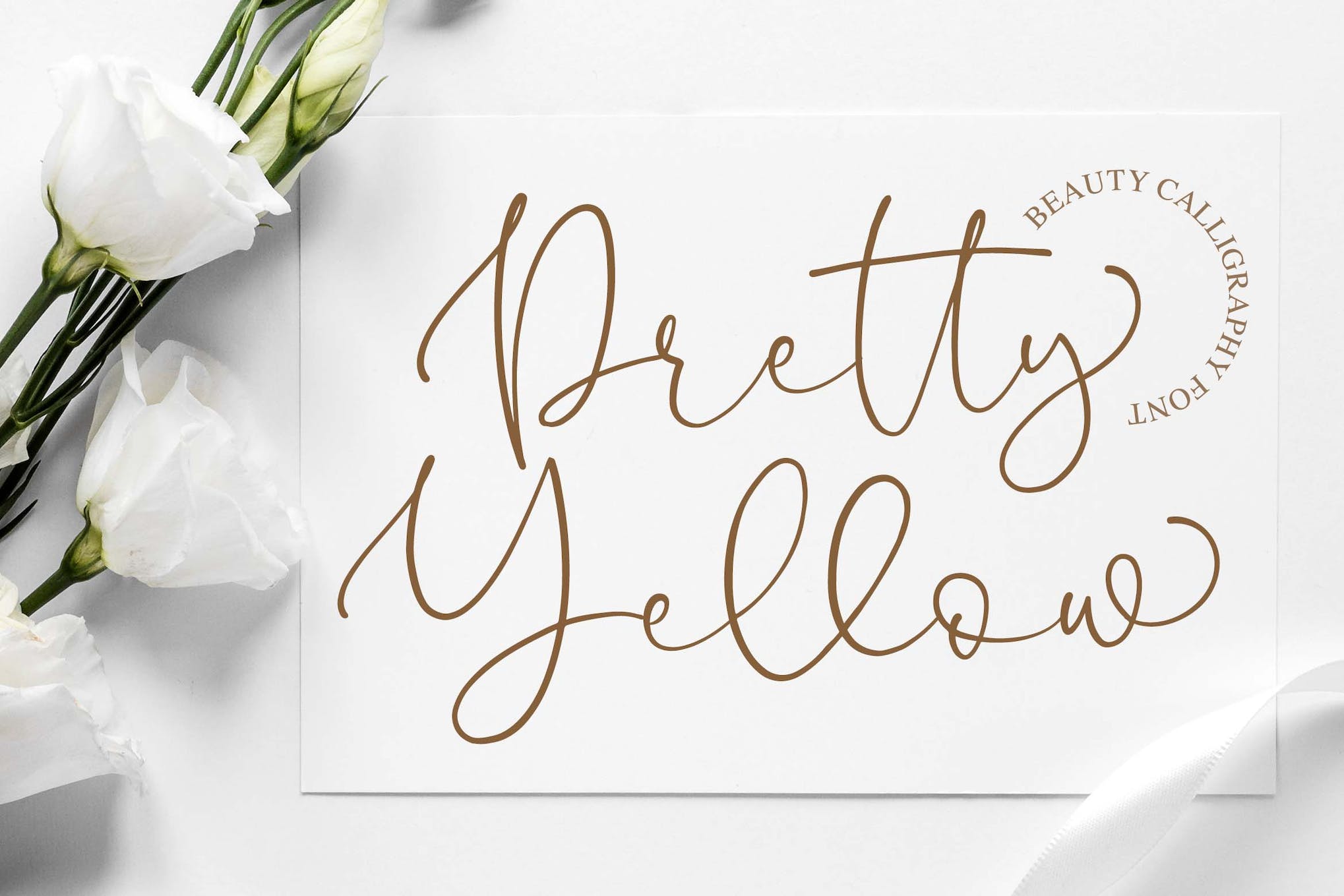 Pretty Yellow Beauty Calligraphy