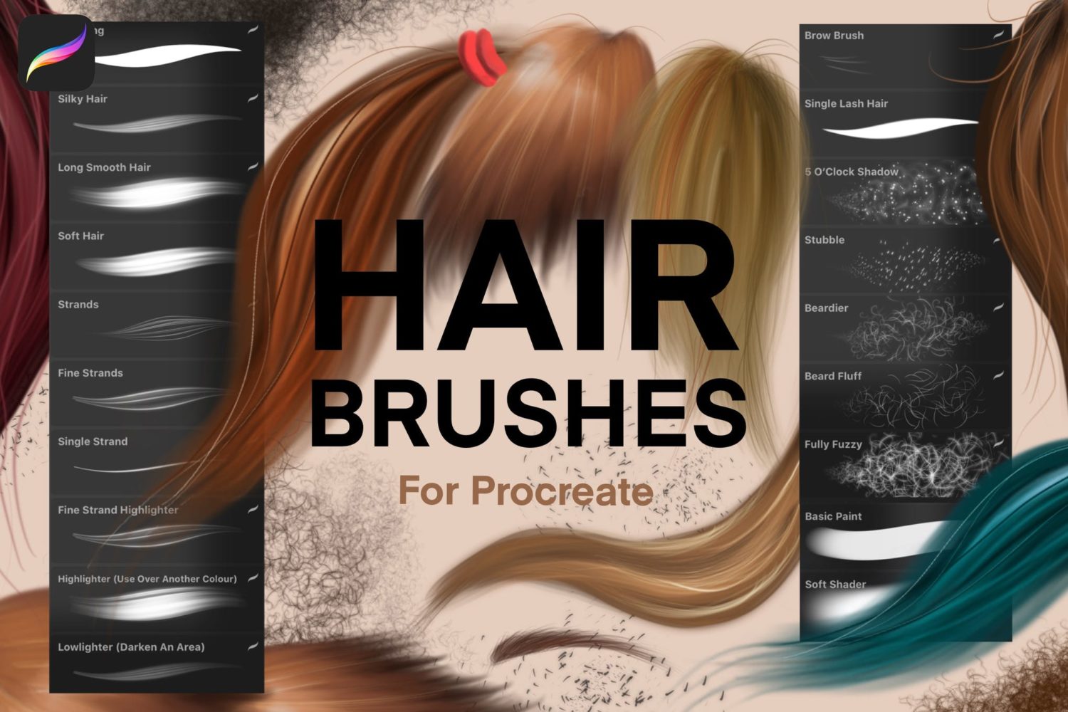 free hair procreate brushes