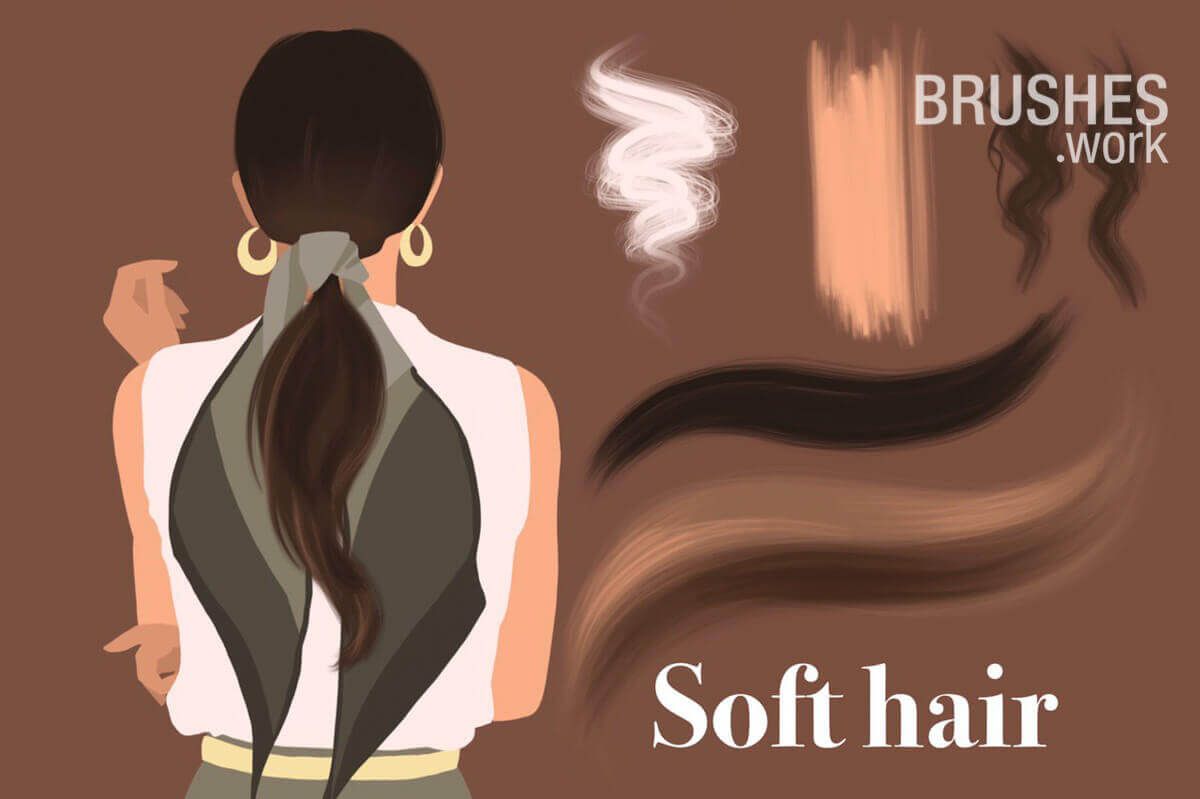 Free Soft Procreate Hair Brushes.