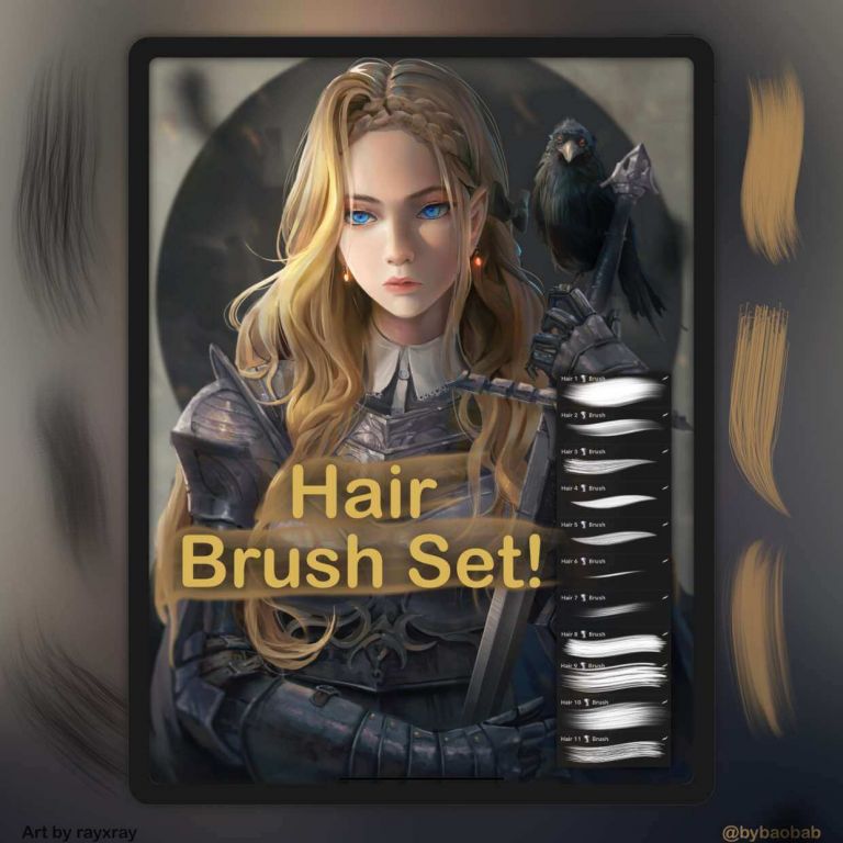 procreate hair brushes