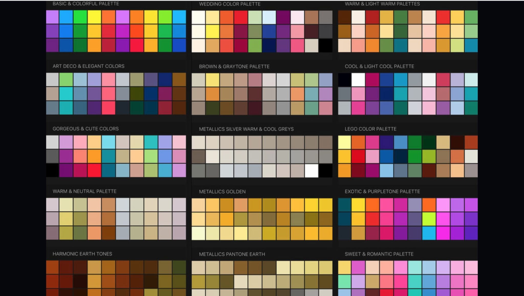 free palettes for procreate
