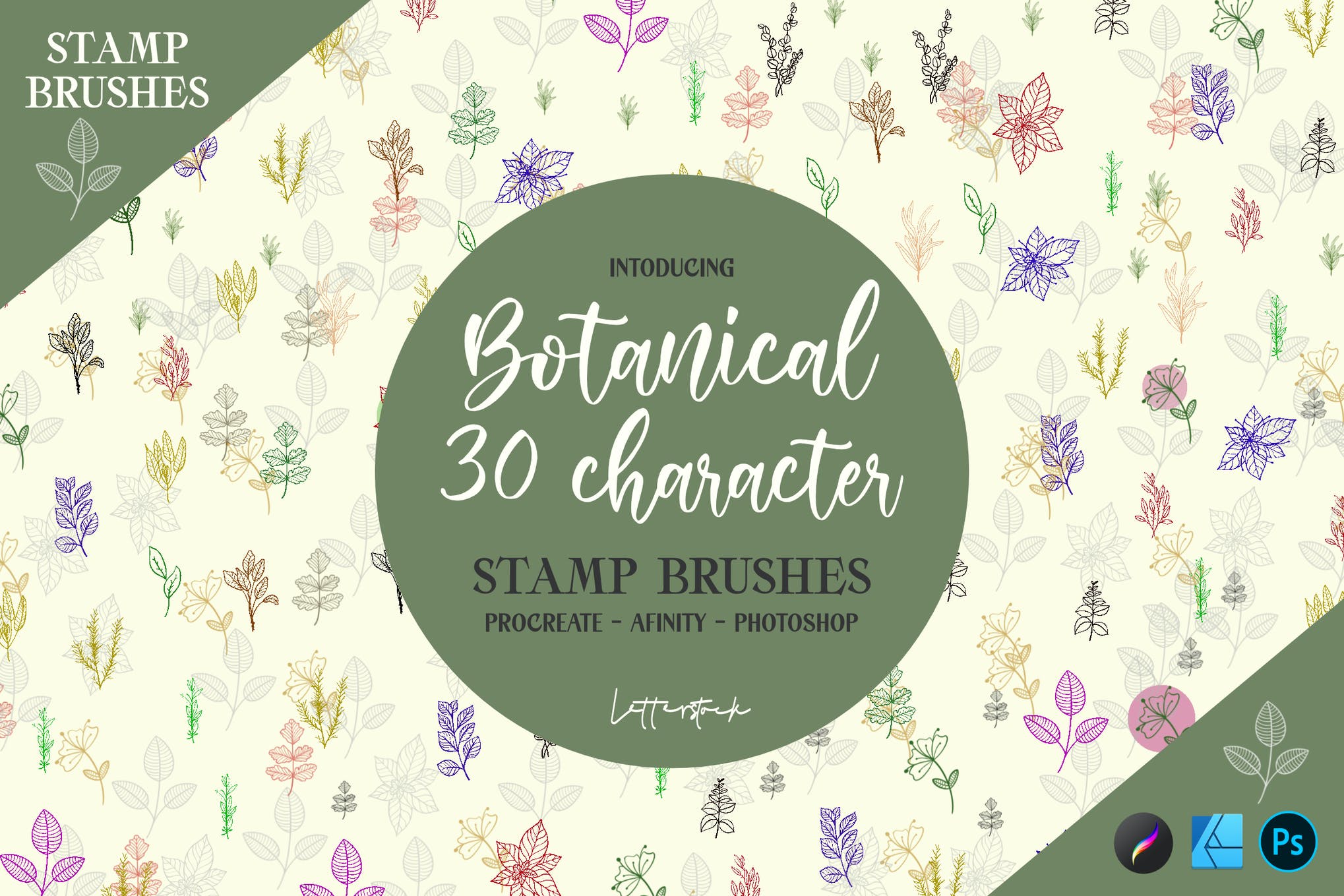 fonts shapes patterns brush stamp design DIY coloring or stickers digital cards style your Alphabet Doodles Rabbit Brushes Stamp Procreate