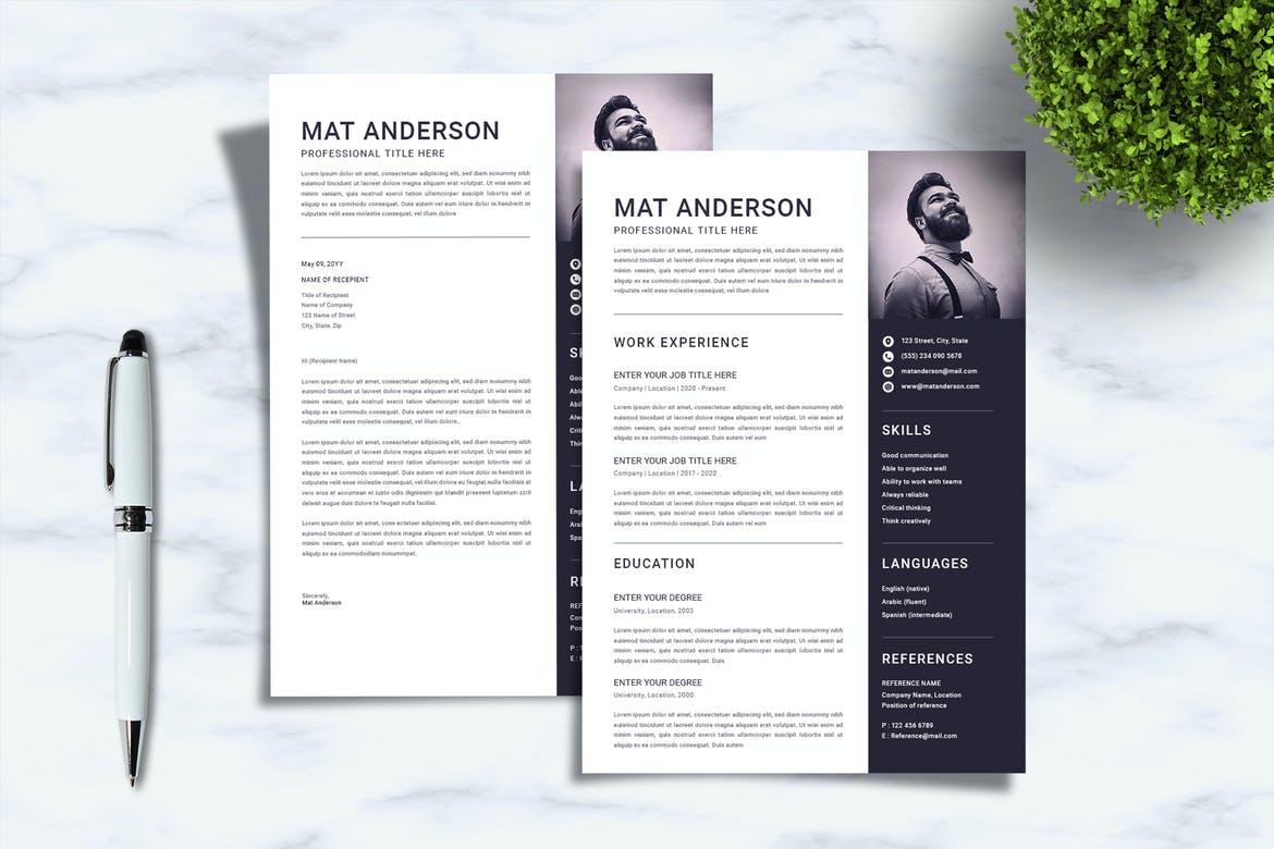 professional resume template psd free download