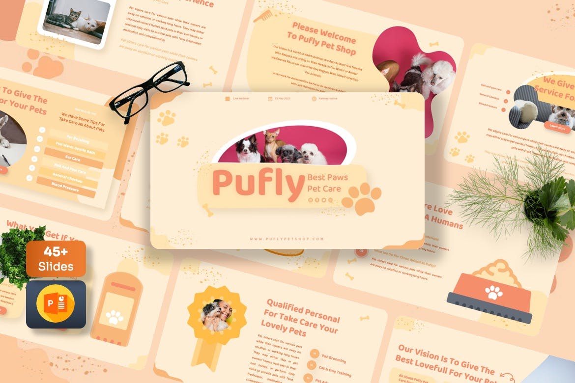 Pufly - Pet Care Cute PowerPoint Templates