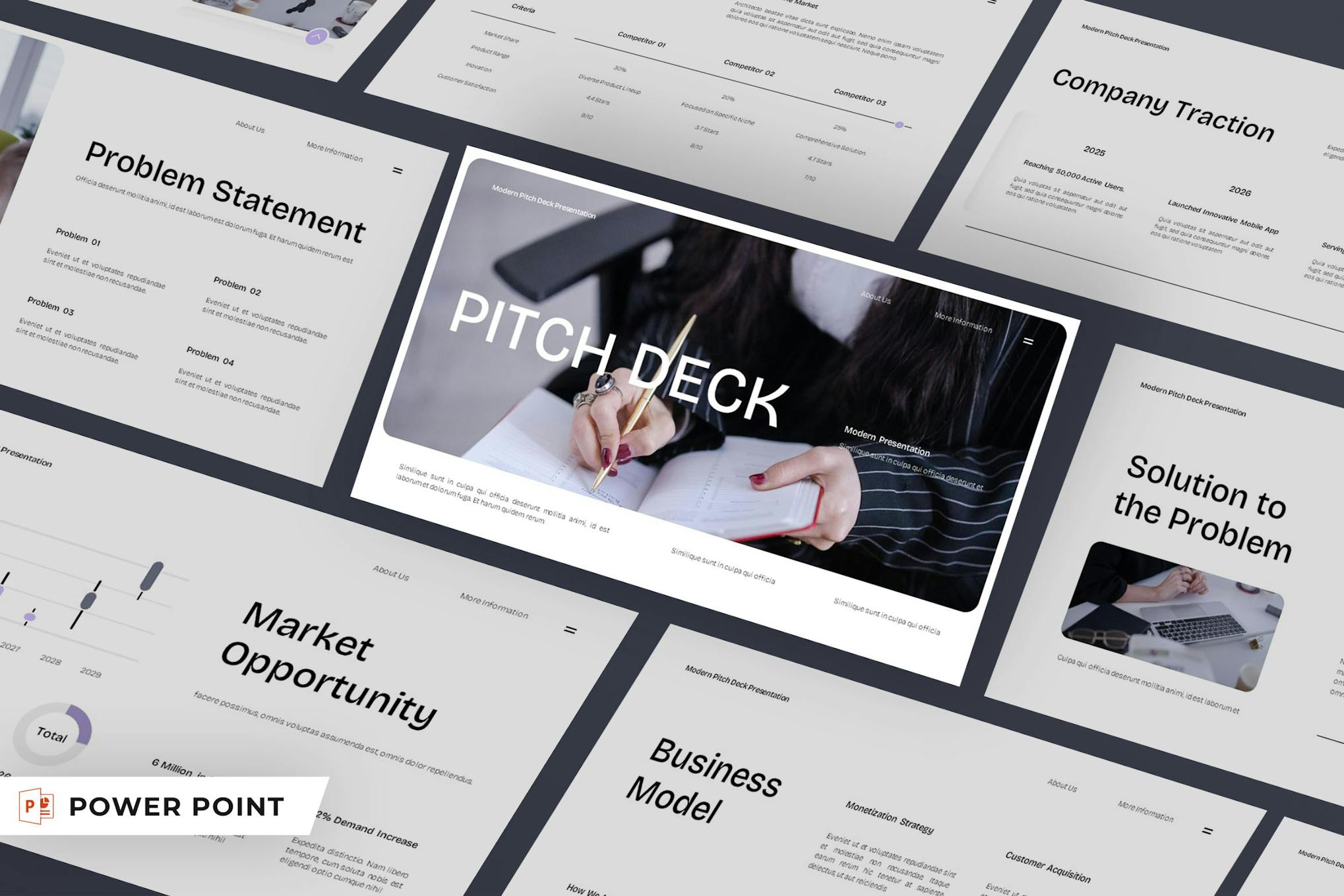 Purple Business Pitch Deck PowerPoint Template