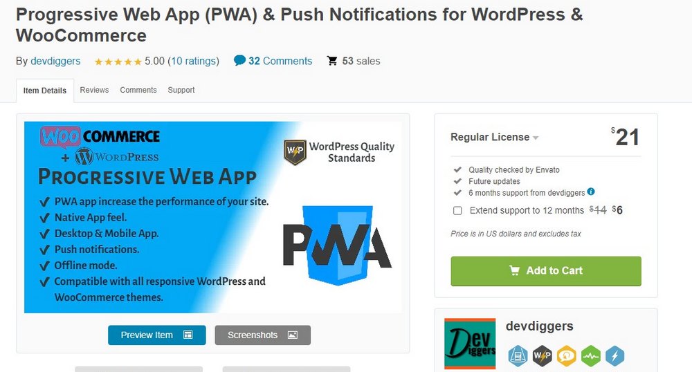 pwa for woocomemrce