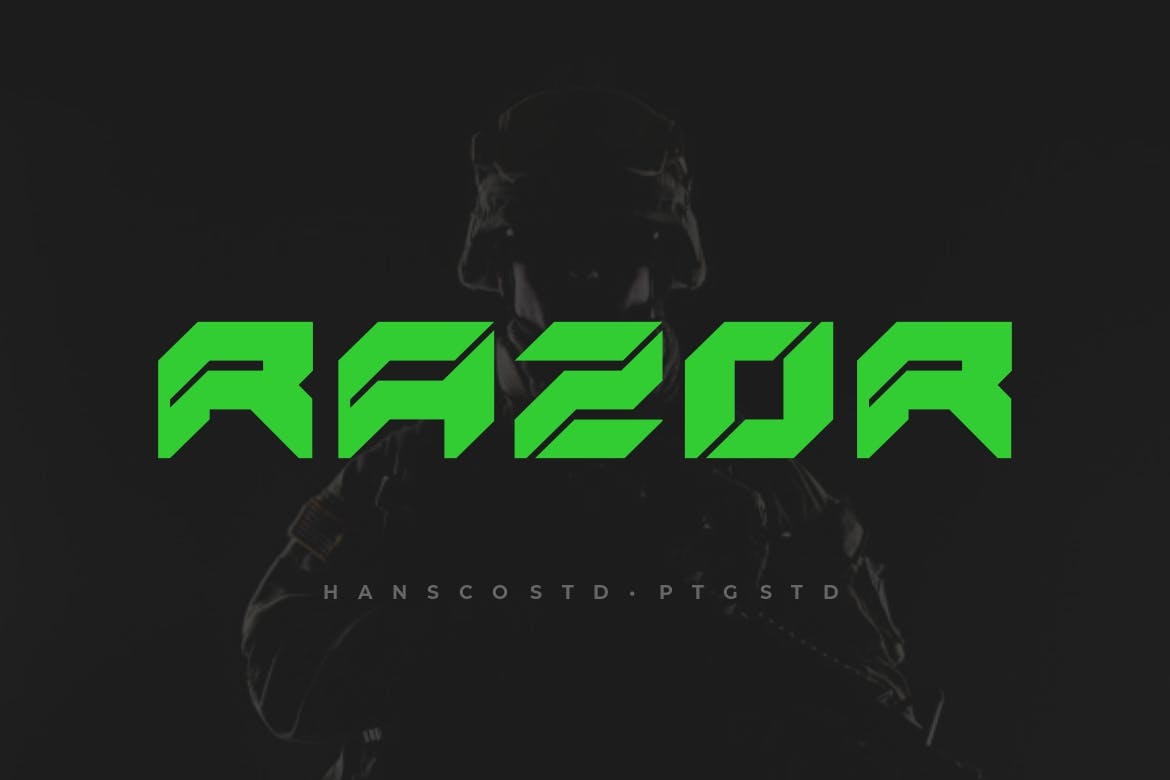 Razor Techno Typeface