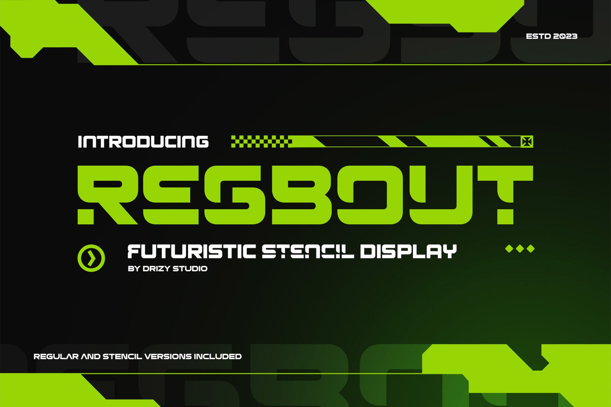 Regbout Futuristic Stencil Font