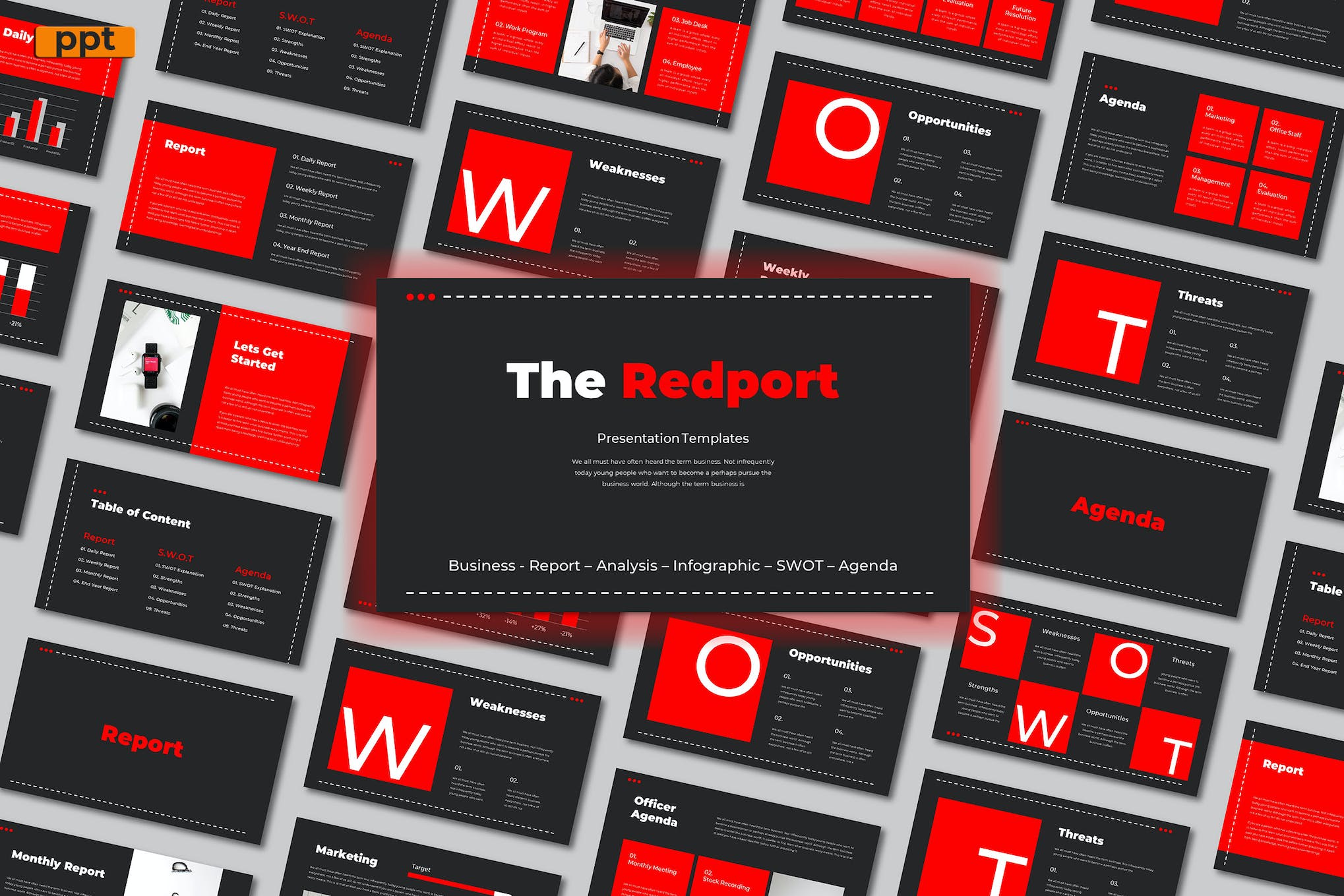 Report SWOT Agenda Infographic Analysis