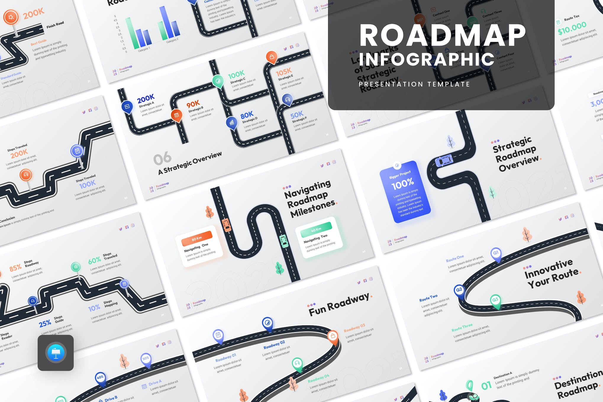 Roadmaps Infographics Keynote Template