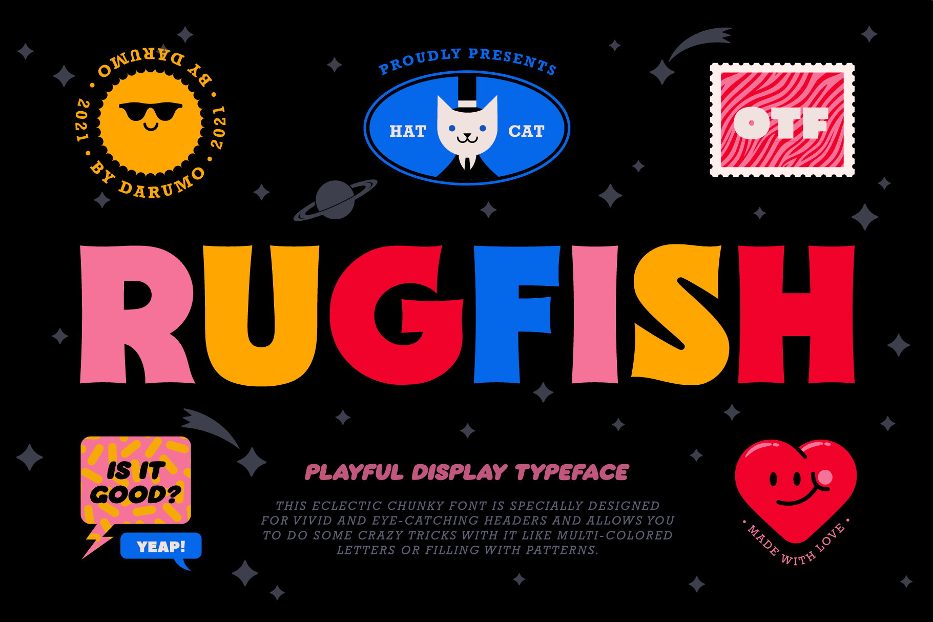 Rugfish - Playful Blocky Font