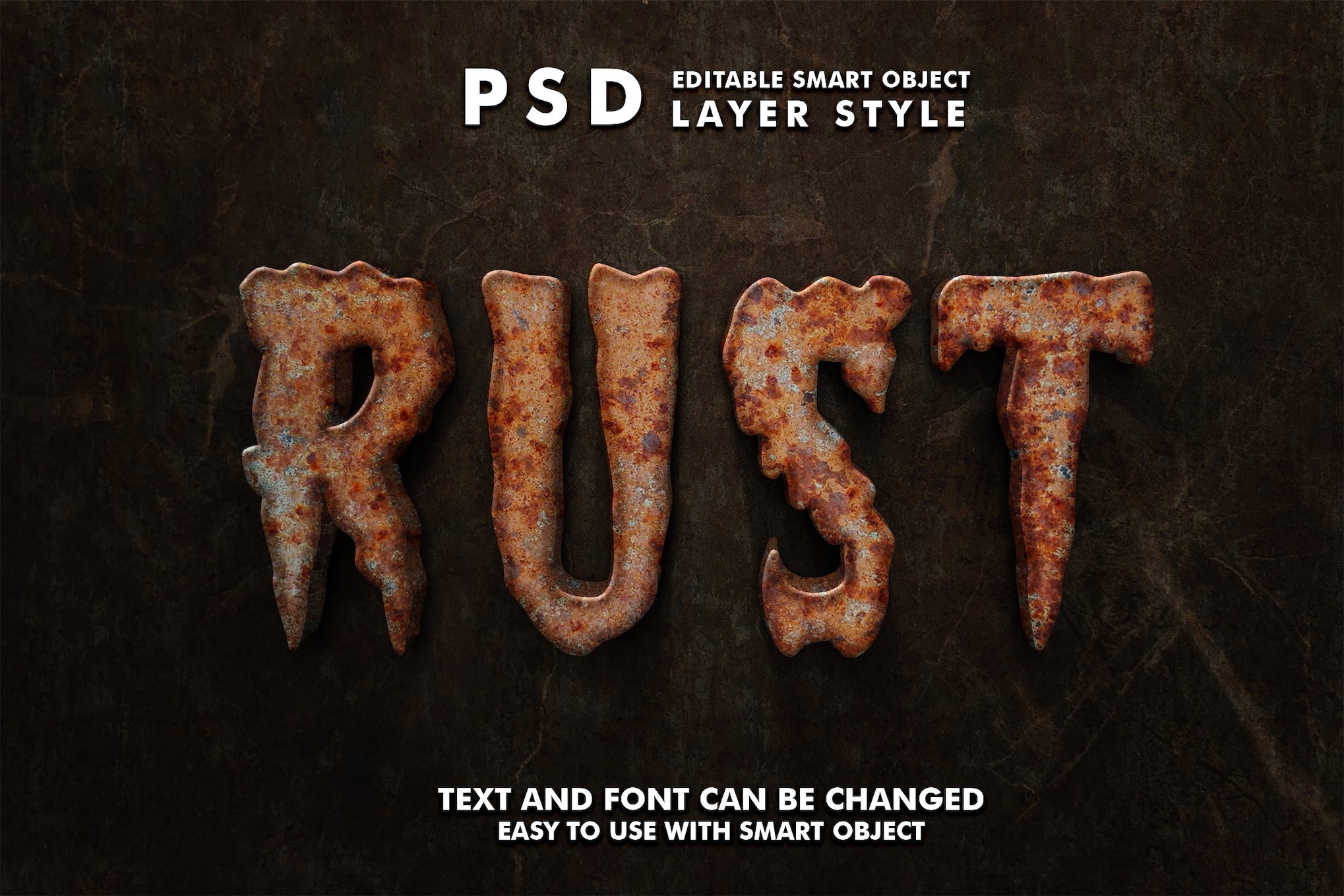 Rust Editable Text Effect for Photoshop