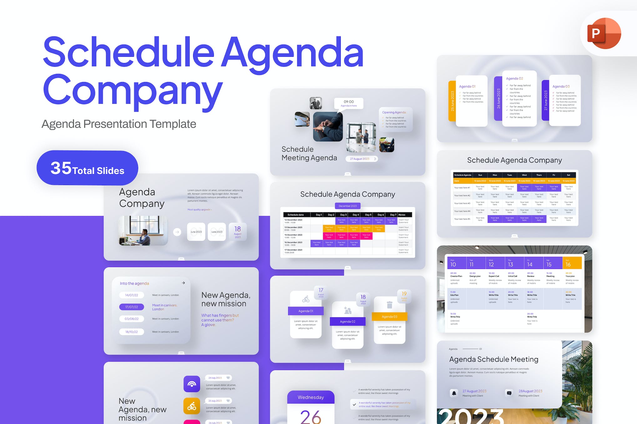 Schedule Agenda Company PowerPoint Template