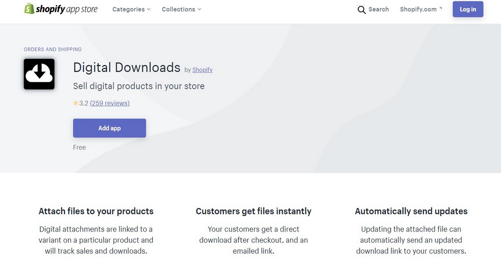 shopify digital downloads