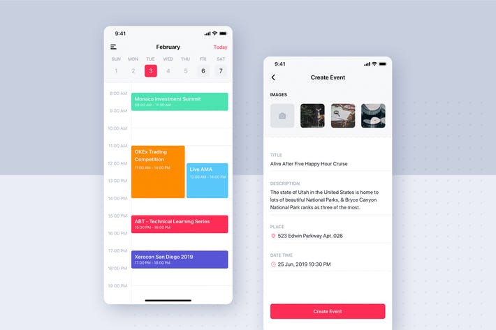 taskdo-calendar-app-ui-kit-sketch-freebie - FreebiesUI