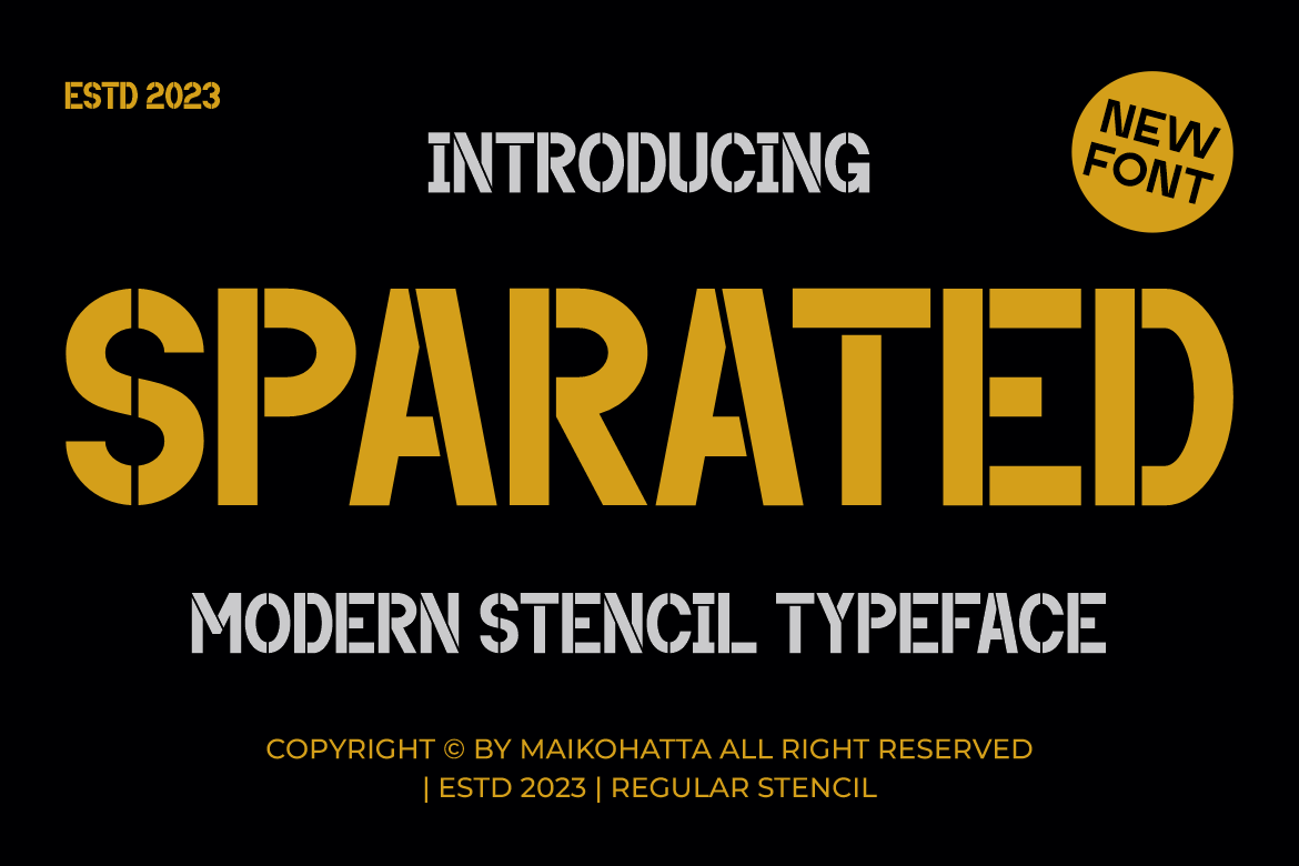 Sparated Stencil Typeface