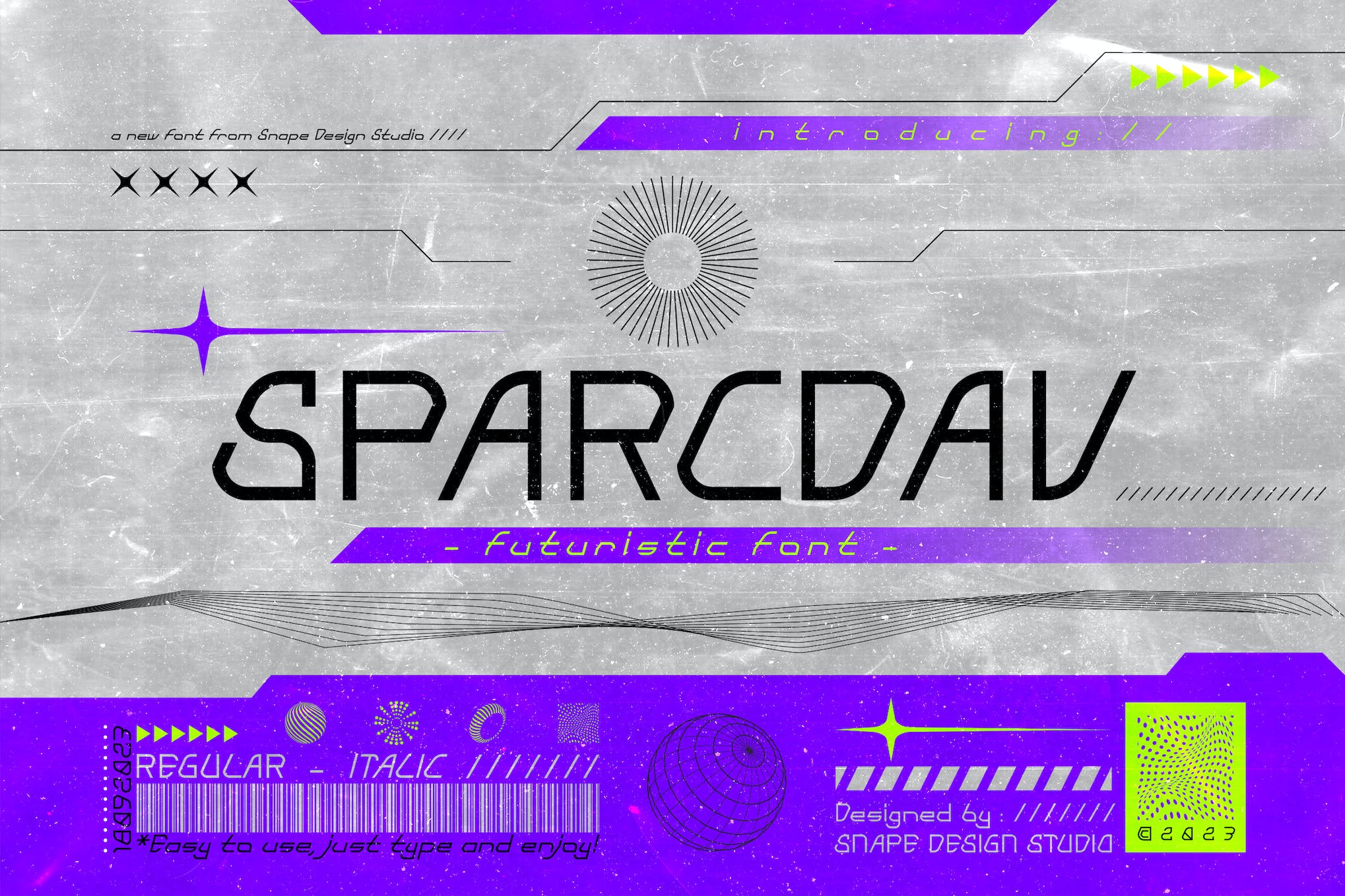 Sparcdav - Futuristic Font