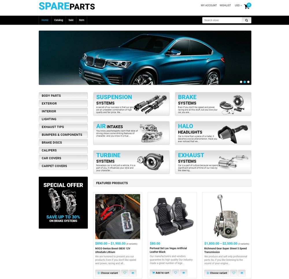 spare-parts- free shopify theme