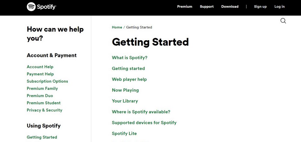 spotify knowledge base