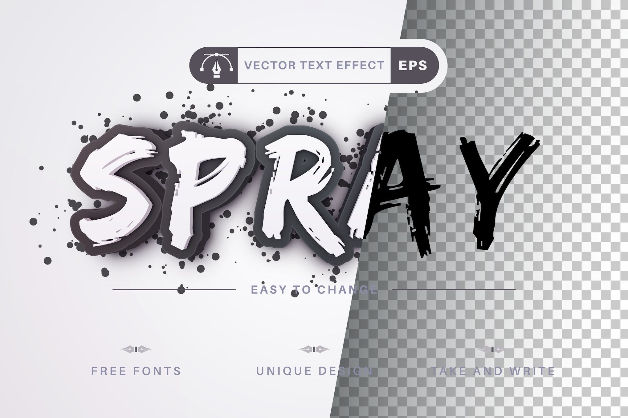 Spray Editable Text Effect Font Style