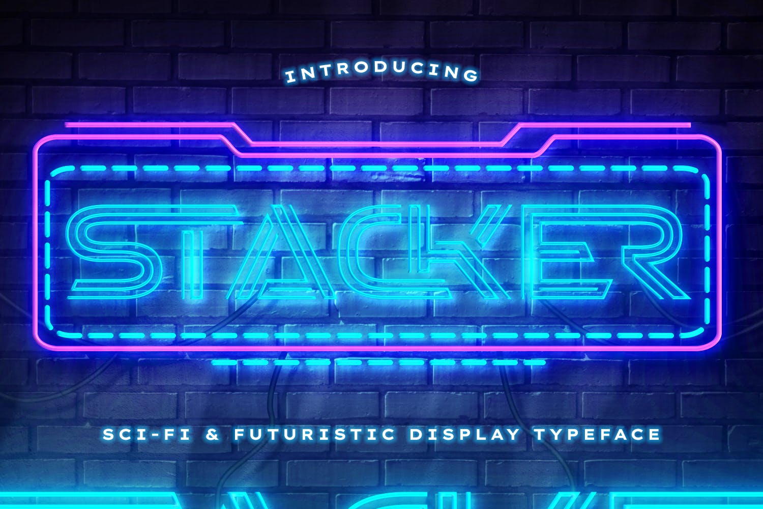 Stacker Neon Sci-Fi Font