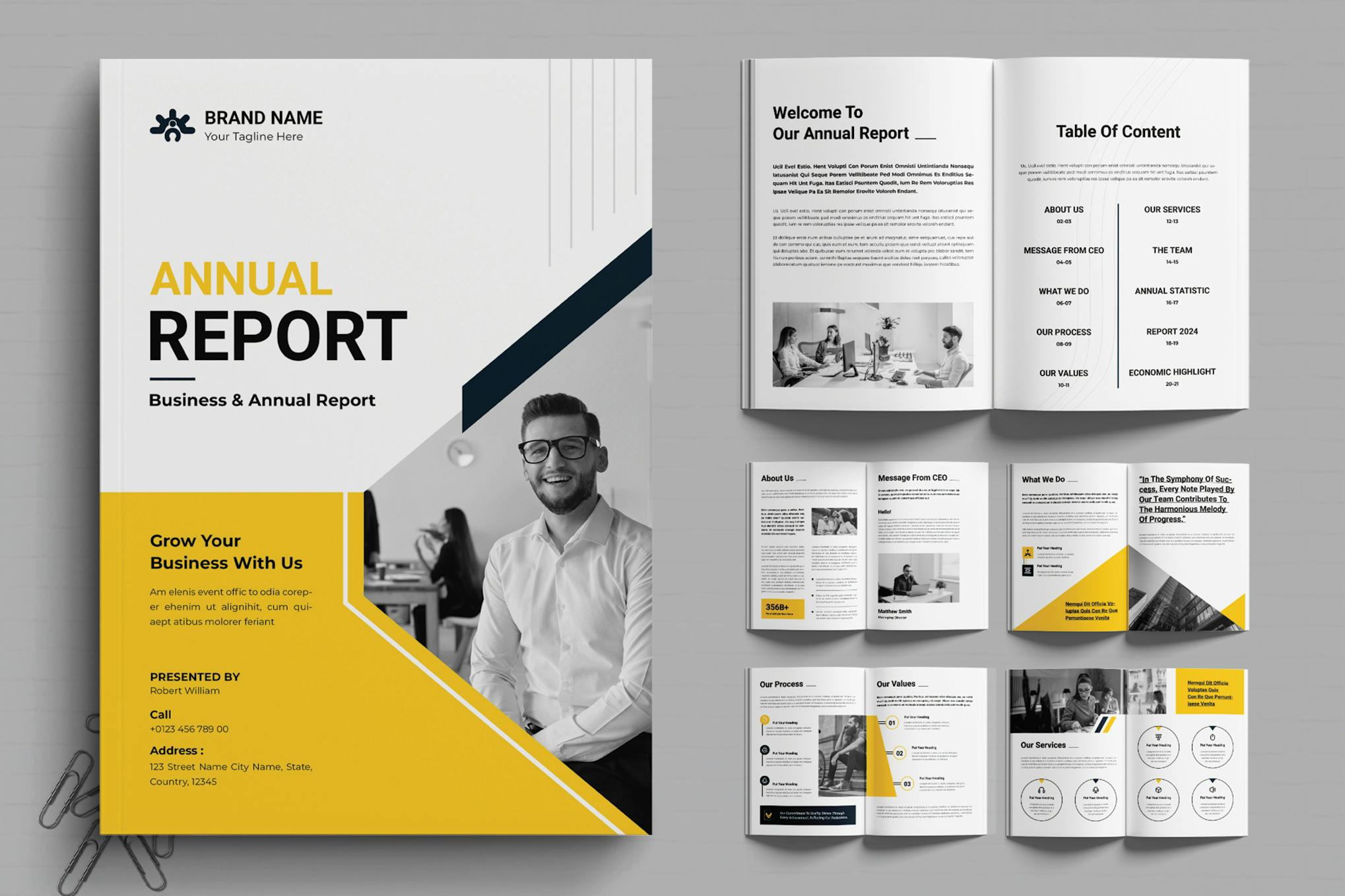 Stylish InDesign Annual Report Template