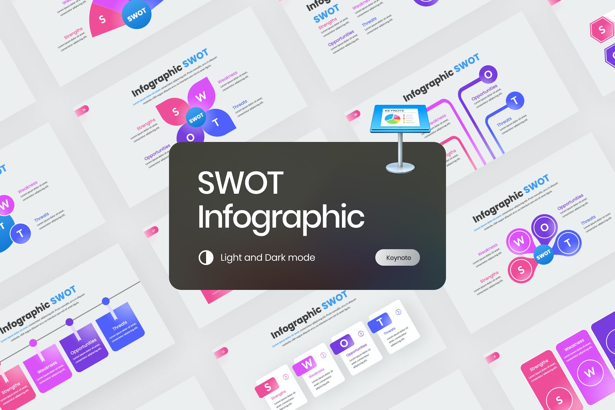 SWOT Infographic Gradient Keynote