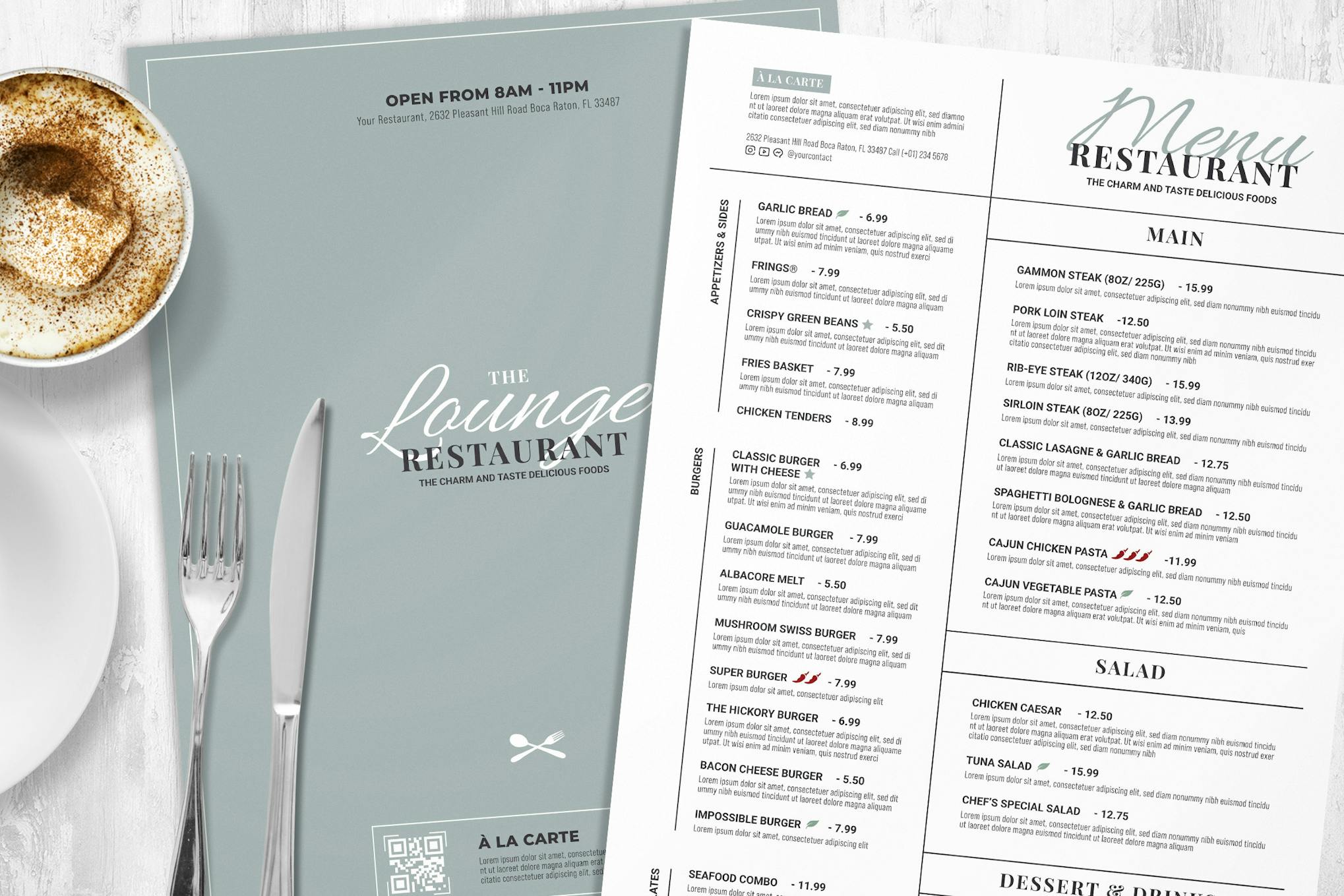 The Lounge Menu Template