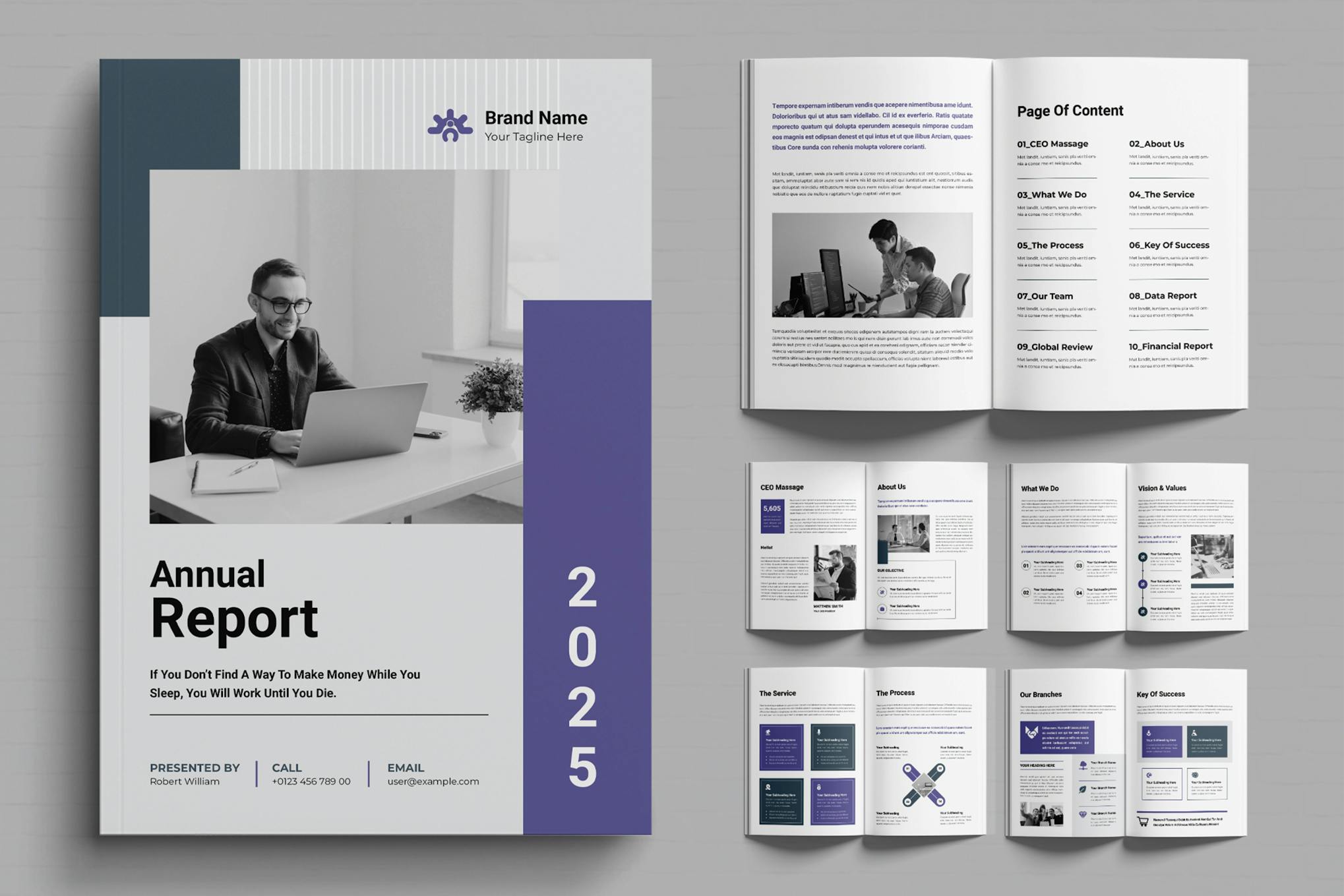 Trendy Annual Report InDesign Template