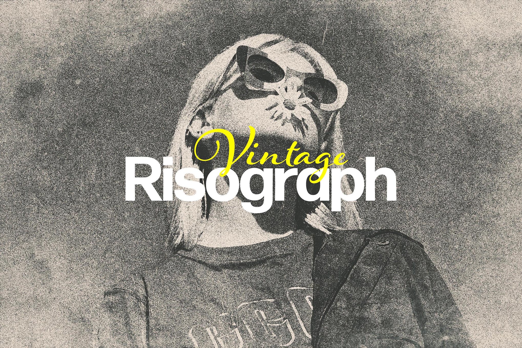 Vintage Risograph Photo Effect