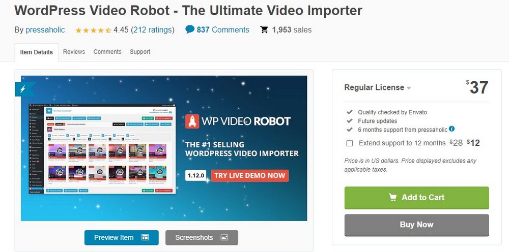 wordrpess video robot plugin