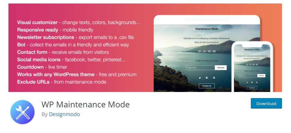 wp maintenence mode