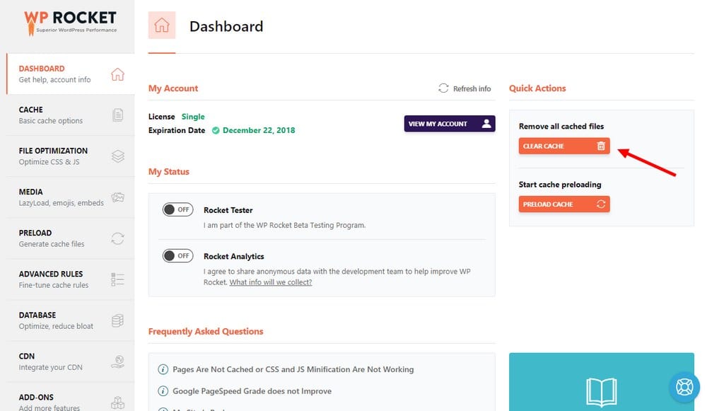 wp-rocket-clear-cache