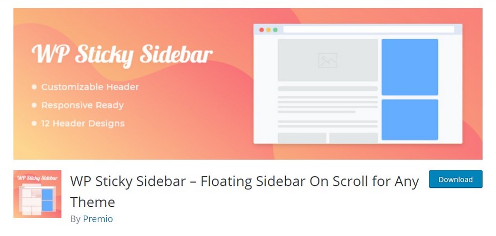 wp sticky sidebar