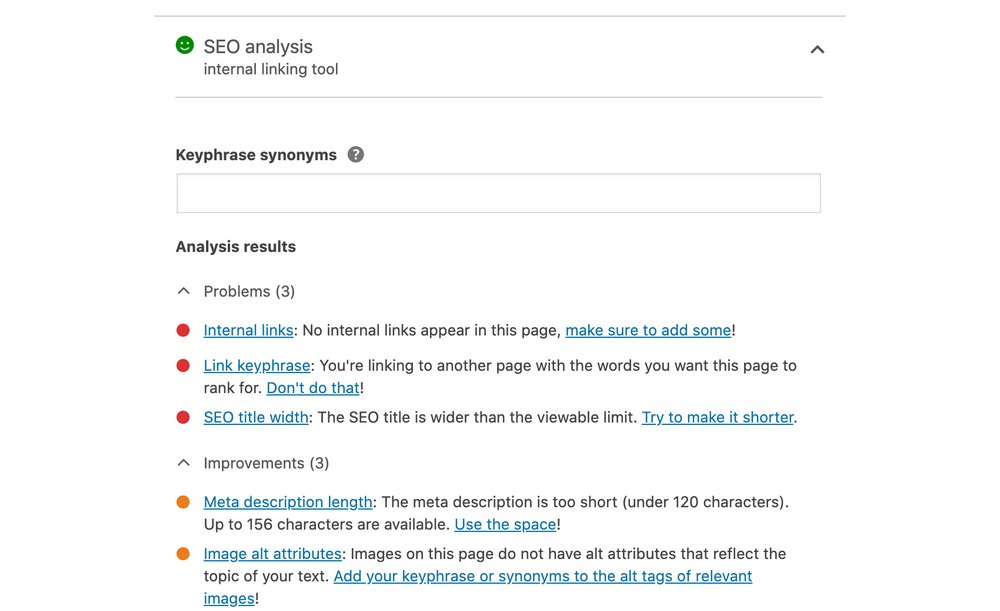 yoast seo analysis